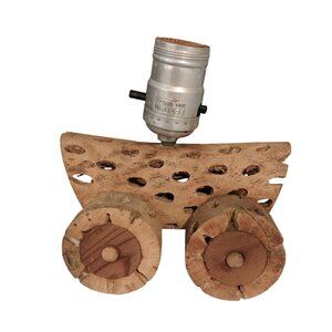 Vintage Western Wagon Lamp Cholla Wood Cactus Base WORKS